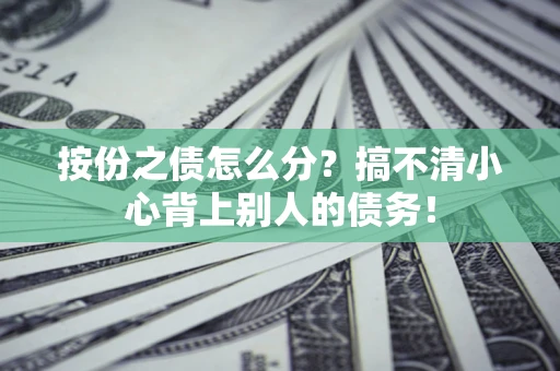 武汉按份之债怎么分?搞不清小心背上别人的债务! 武汉按份之债怎么分?搞不清小心背上别人的债务!